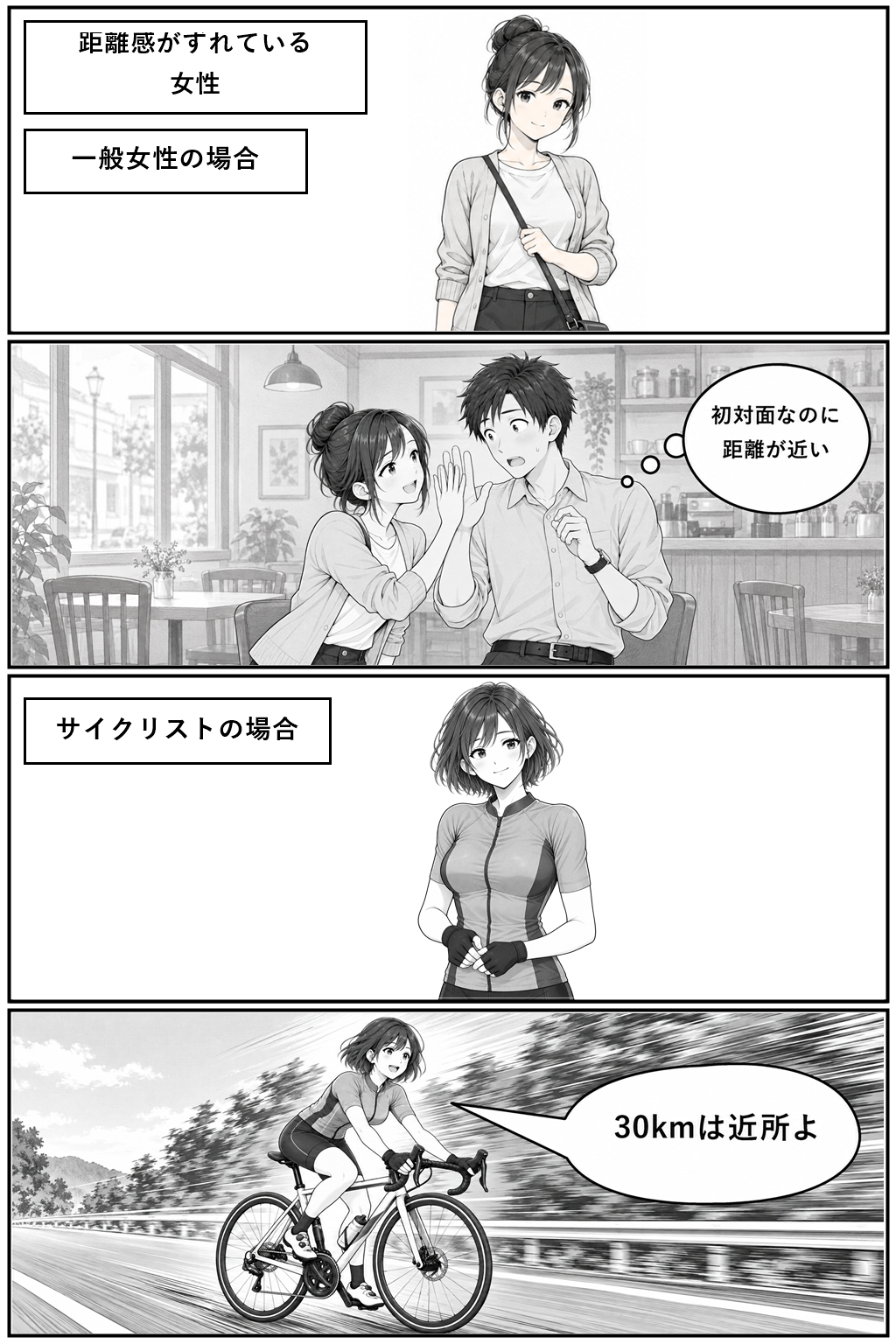 第六話「距離感」の4コマ漫画