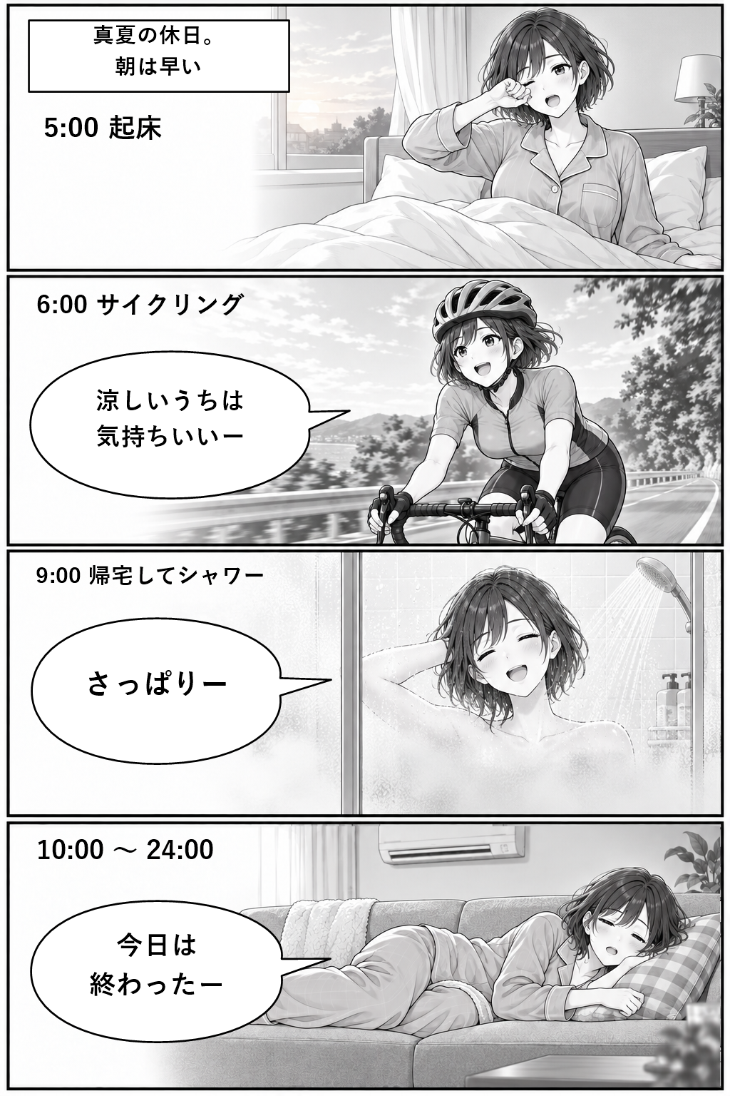 第八話「夏」の4コマ漫画